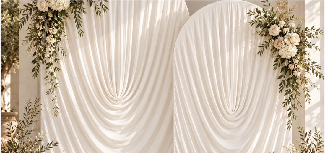 Ivory arches with olive greenery